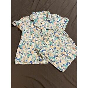 BedHead Short Sleeve PJ Set W/Pants Santorini Medium Cozy Cotton Comfort